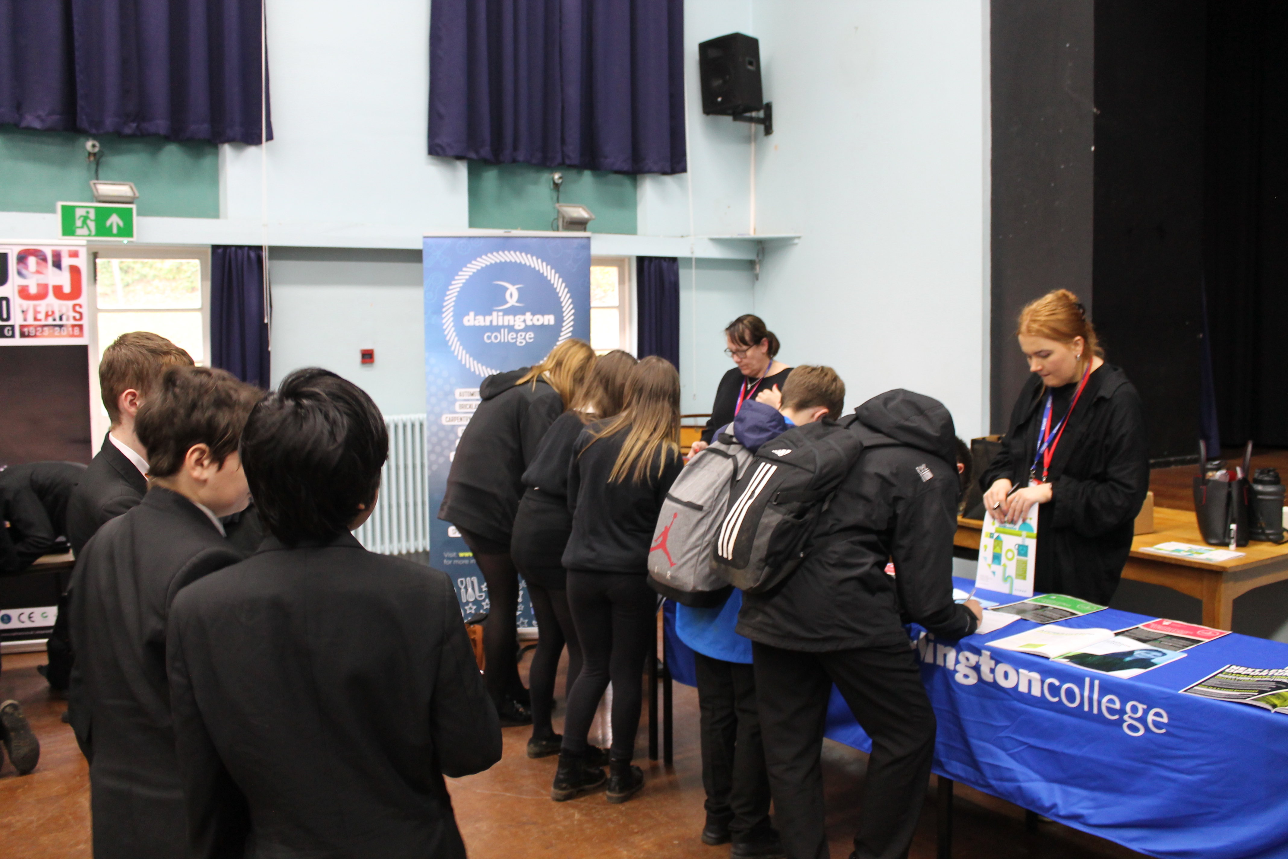 Pupils learning about STEM options at Darlington College.