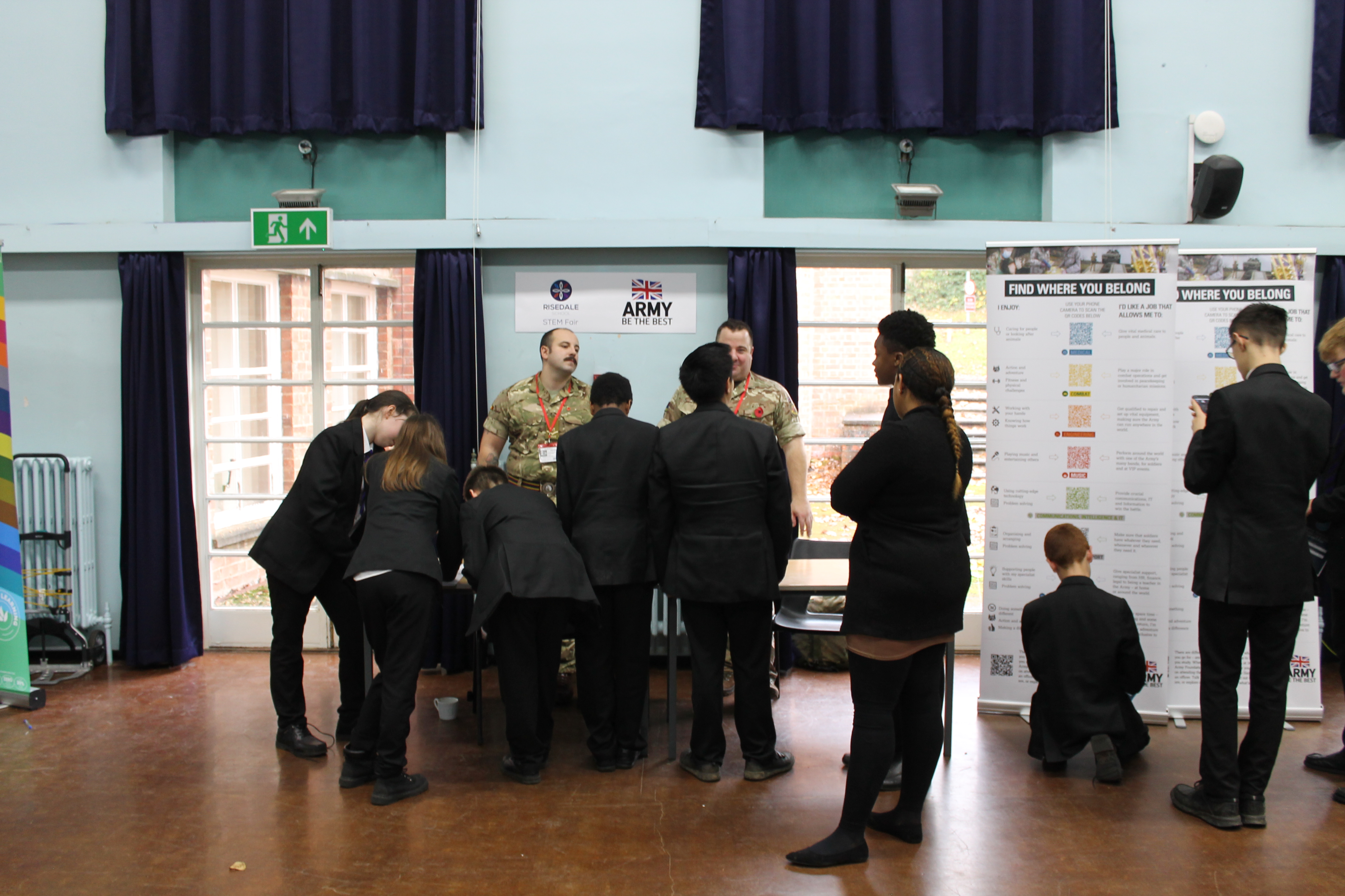 Pupils learning about STEM careers in the British Army.