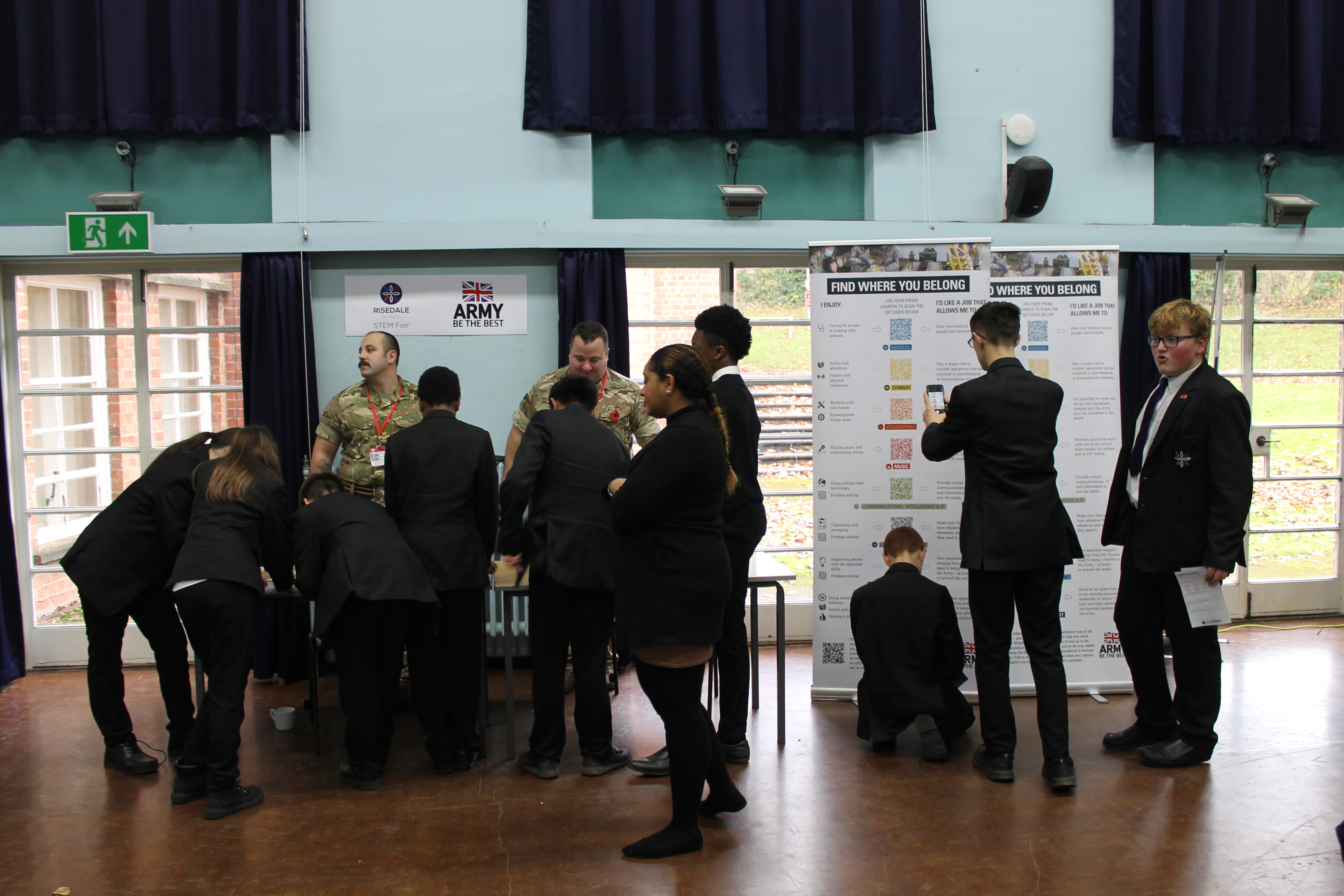 Pupils learning about STEM careers in the British Army.