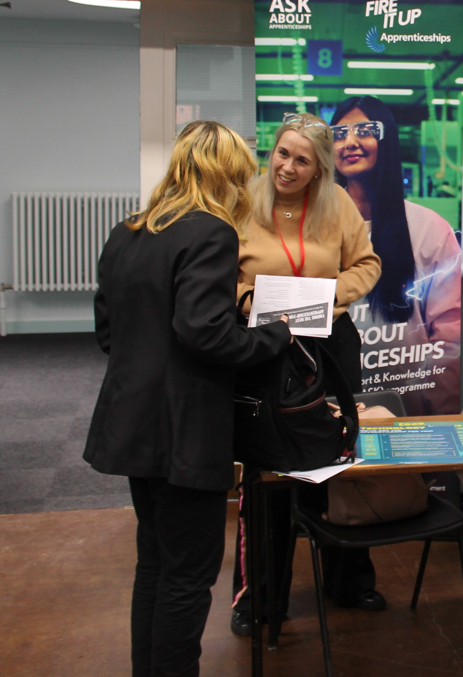 A year 8 pupil learning about apprenticeship opportunities.