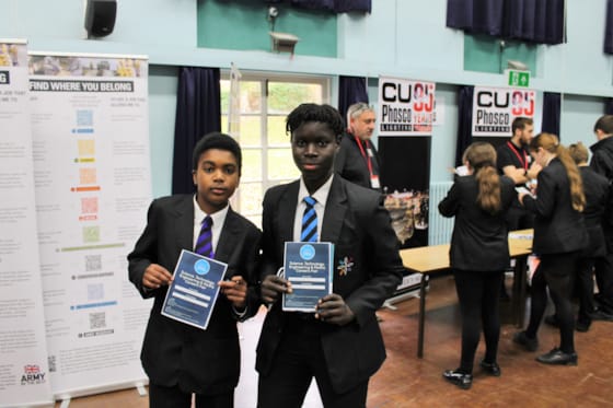 Year 8 pupils Kerby Fevriere and Omar Secka.