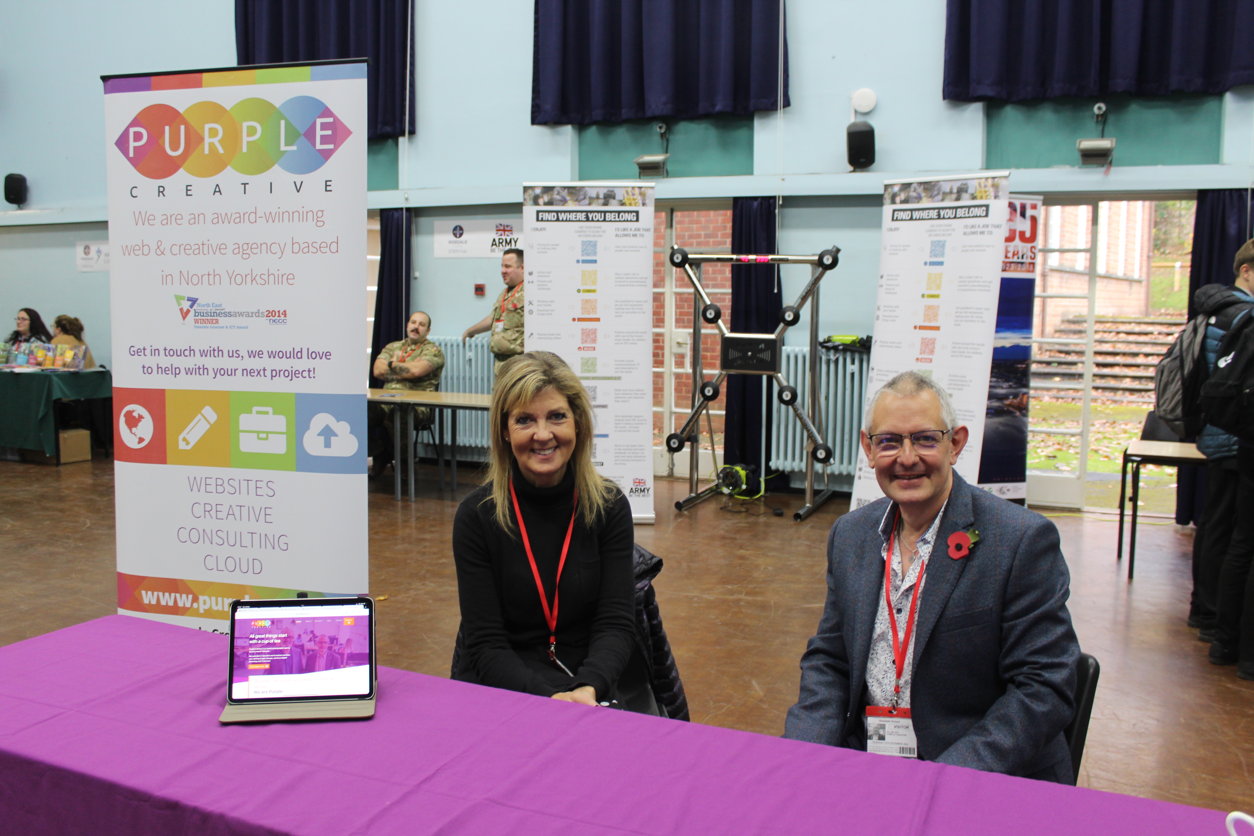 L-R: Amanda Winstanley and Allan Guy from Purple Creative Studio.