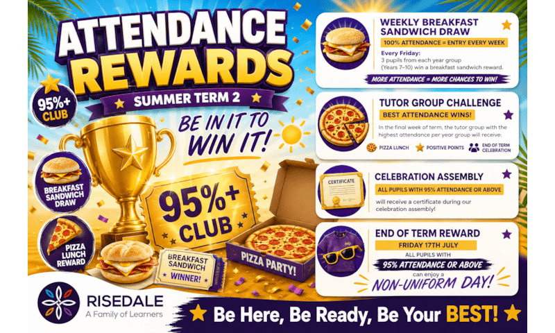 Attendance Rewards for Summer Term 2 ☀️