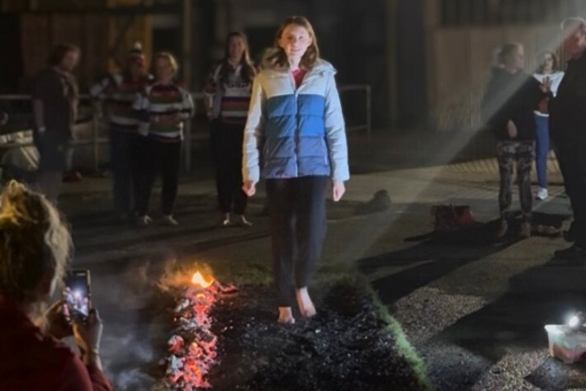 Caitlin Arling Smashes Charity Firewalk 🔥