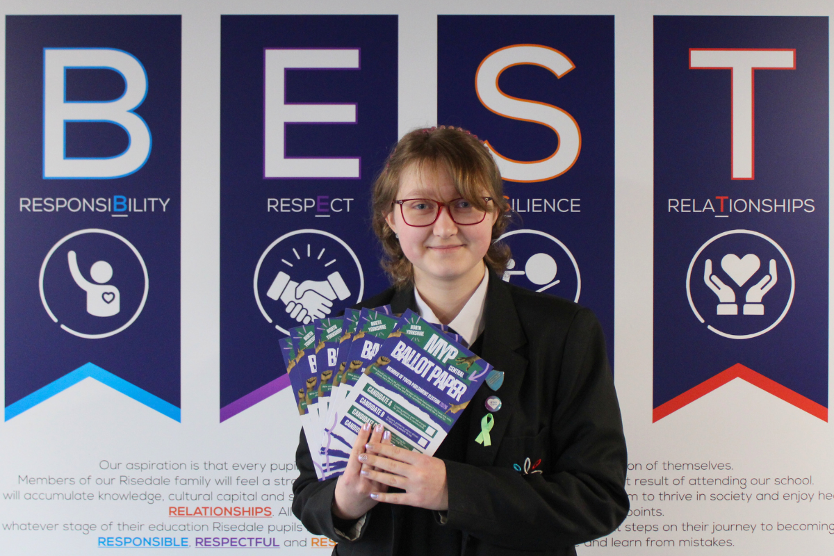 Risedale Pupil Shortlisted for UK Youth Parliament Elections