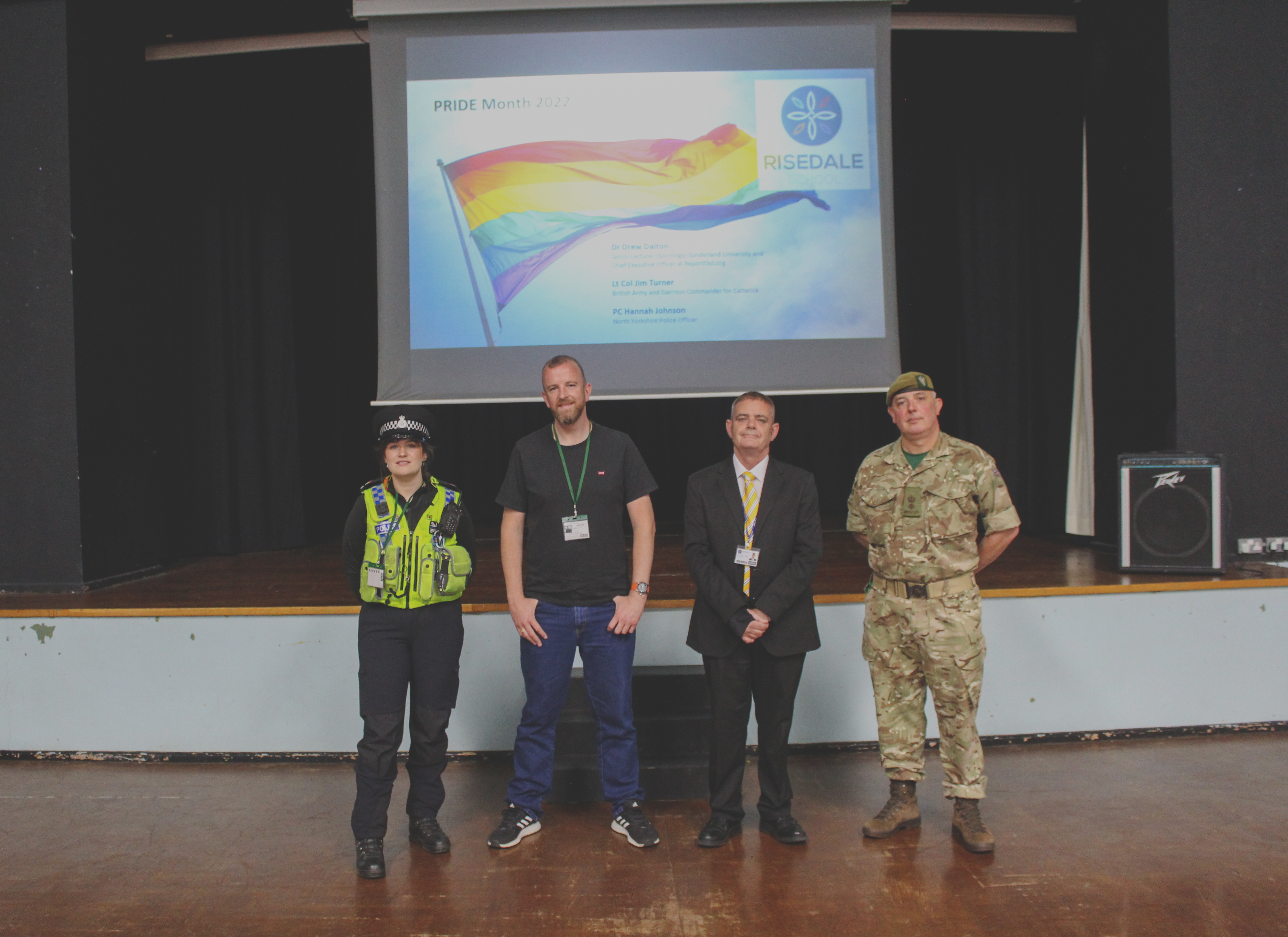 Risedale School Headteacher introduces pupils to husband at Pride Month assembly