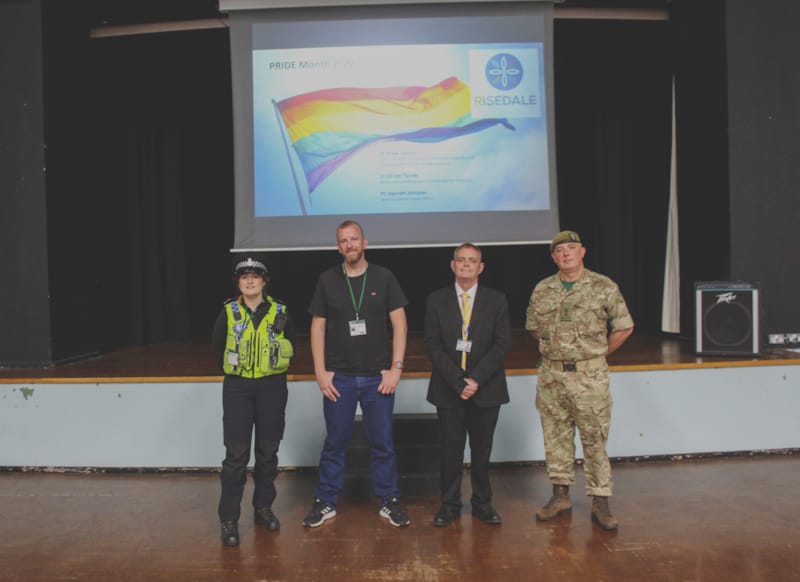 Risedale School Headteacher introduces pupils to husband at Pride Month assembly