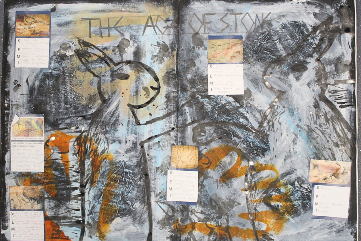 Sketchbook Spotlight: Year 7 Step into the Stone Age! 