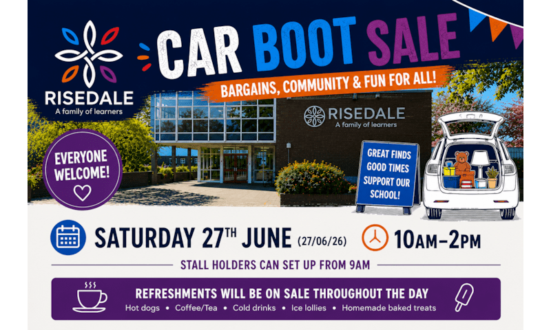 Risedale School Car Boot Sale (Saturday 27th June) 🚗