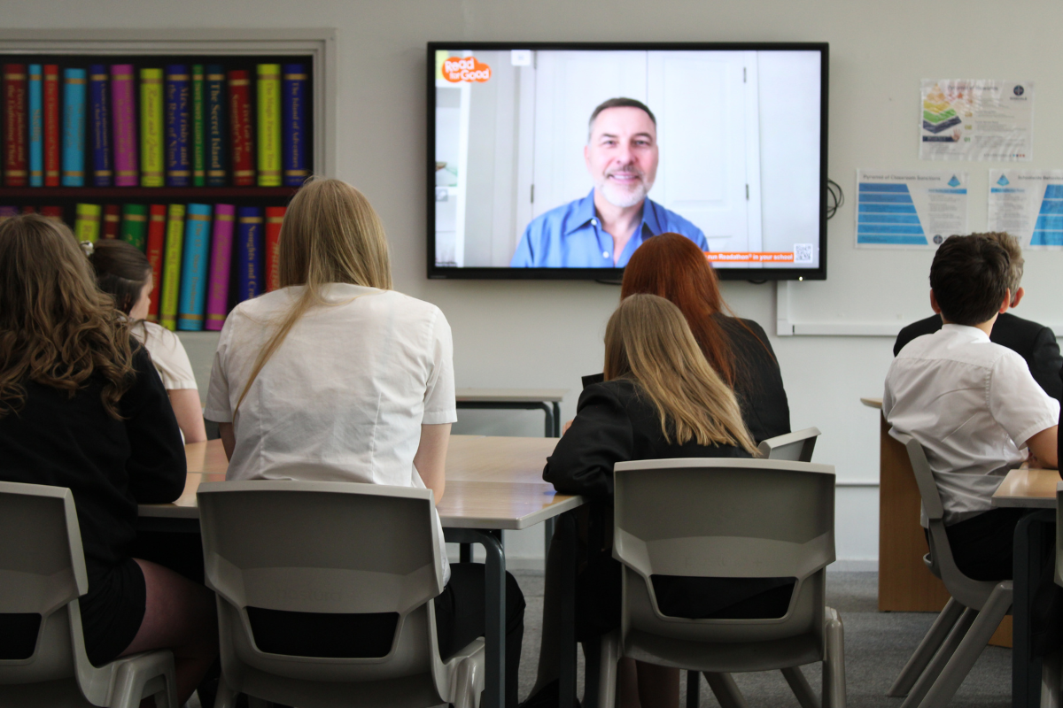 David Walliams Streams Live to Risedale School