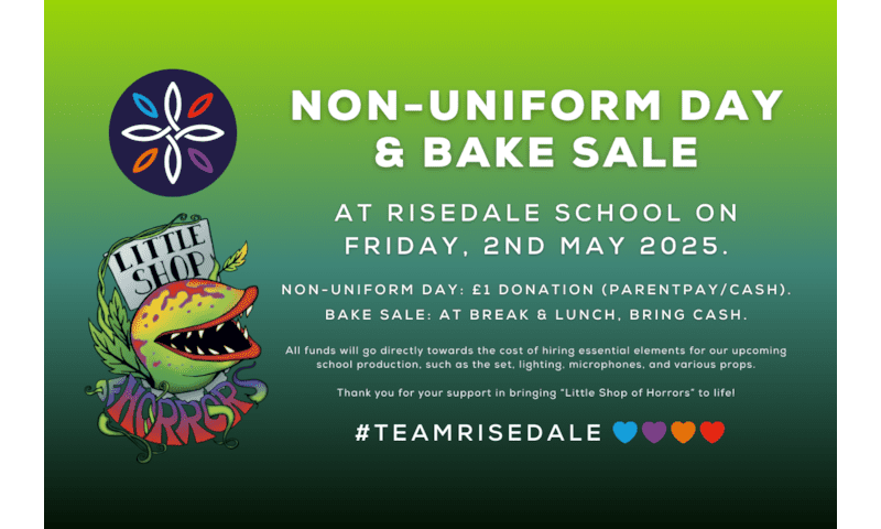 Non-Uniform Day & Bake Sale (Friday 2nd May)